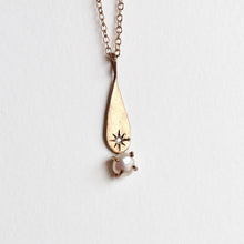 Load image into Gallery viewer, Freshwater Pearl North Star Drop Necklace