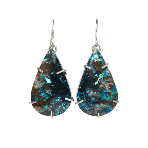 Azurite Teardrop Earrings Alana Douvros Jewelry