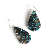 Load image into Gallery viewer, Azurite Teardrop Earrings