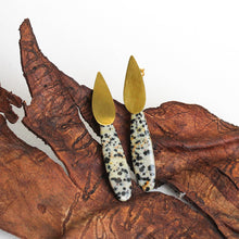 Load image into Gallery viewer, Dalmatian Jasper Sconce Earrings