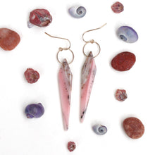 Load image into Gallery viewer, Pink Peruvian Opal Dagger Earrings