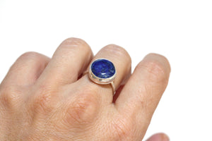 Simple Lapis Lazuli Bezel Ring