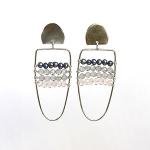 Grey Abacus Earrings
