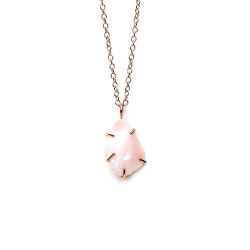 Raw Pink Peruvian Opal Necklace