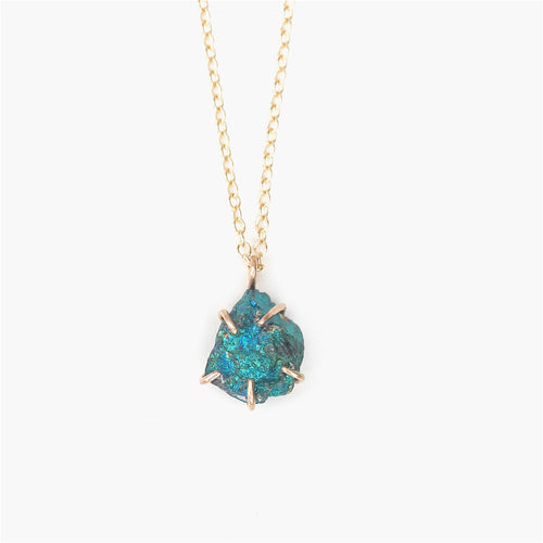 Raw Peacock Pyrite Necklace Alana Douvros Jewelry