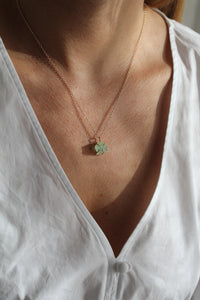 Raw Green Calcite Necklace