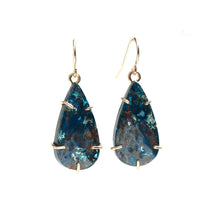 Load image into Gallery viewer, Azurite Teardrop Earrings