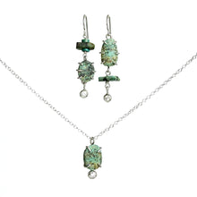 Load image into Gallery viewer, Fanciful Chrysoprase with Sapphire Necklace
