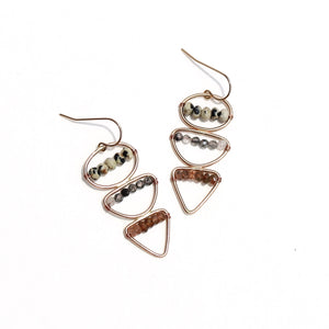 Stacked Abacus Earrings in Neutrals