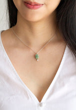 Load image into Gallery viewer, Fanciful Chrysoprase with Sapphire Necklace