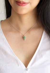 Fanciful Chrysoprase with Sapphire Necklace