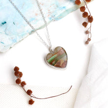 Load image into Gallery viewer, Ribbon Turquoise Heart Necklace