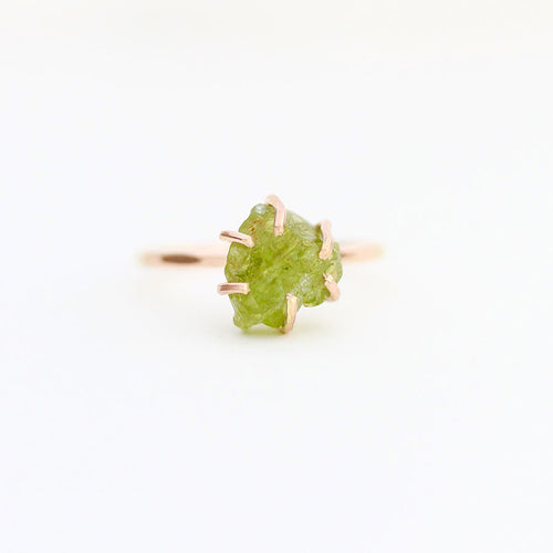 Raw Peridot Stacker Ring