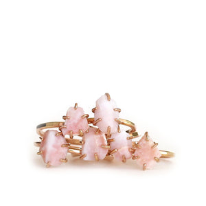 Raw Pink Peruvian Opal Stacker Ring