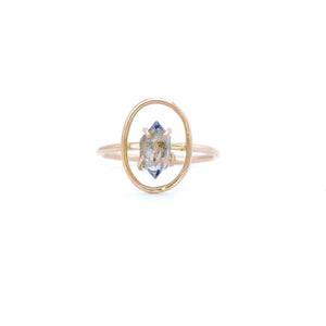 Herkimer Diamond Halo Ring