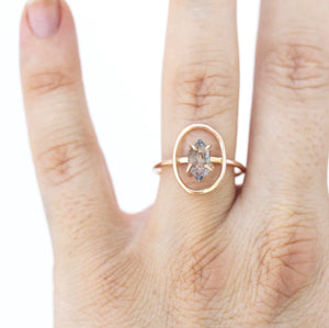 Herkimer Diamond Halo Ring