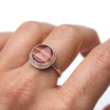 Load image into Gallery viewer, Simple Red Banded Agate Bezel Ring
