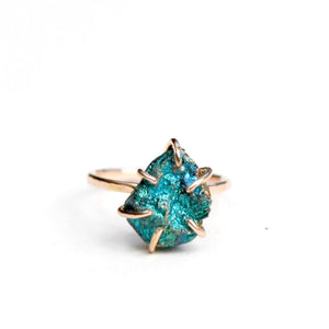 Raw Peacock Pyrite Stacker Ring Alana Douvros Jewelry