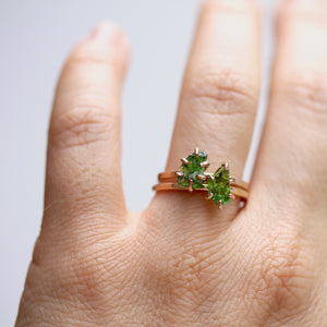 Raw Chrome Diopside Stacker Ring