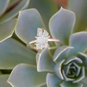 Raw Green Calcite Stacker Ring