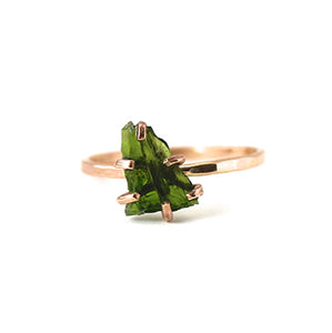 Raw Chrome Diopside Stacker Ring