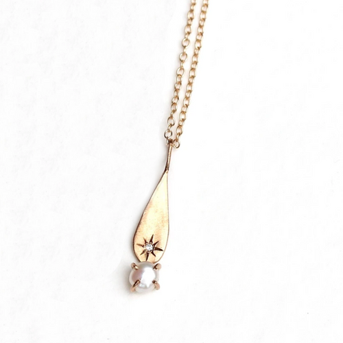 Freshwater Pearl North Star Drop Necklace