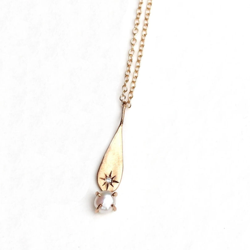 Freshwater Pearl North Star Drop Necklace